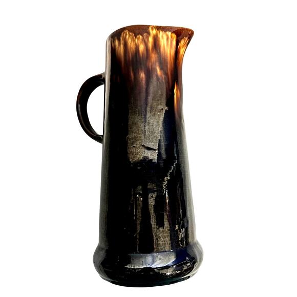 Antique Bennington Rockingham Tall Earthenware Pottery Pitcher-Excellent! - Picture 5 of 11